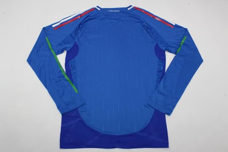 Thailand Quality(AAA) 2024 Italy Home Long Sleeve Soccer Jersey (Player)