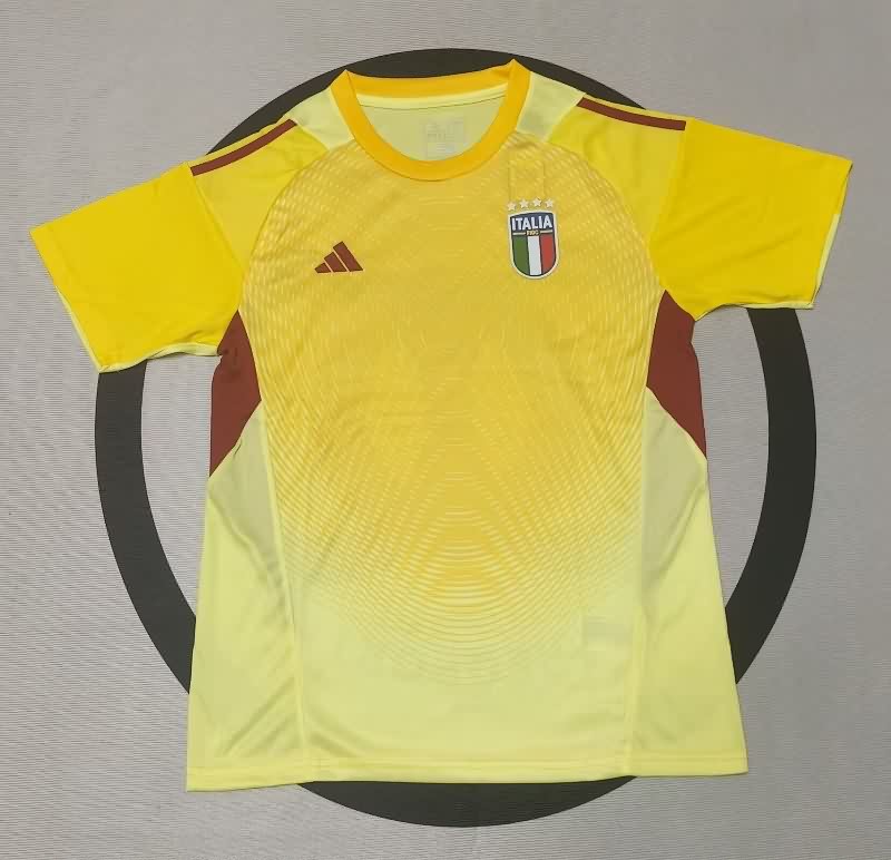 Thailand Quality(AAA) 25/26 Italy Goalkeeper Yellow Soccer Jersey
