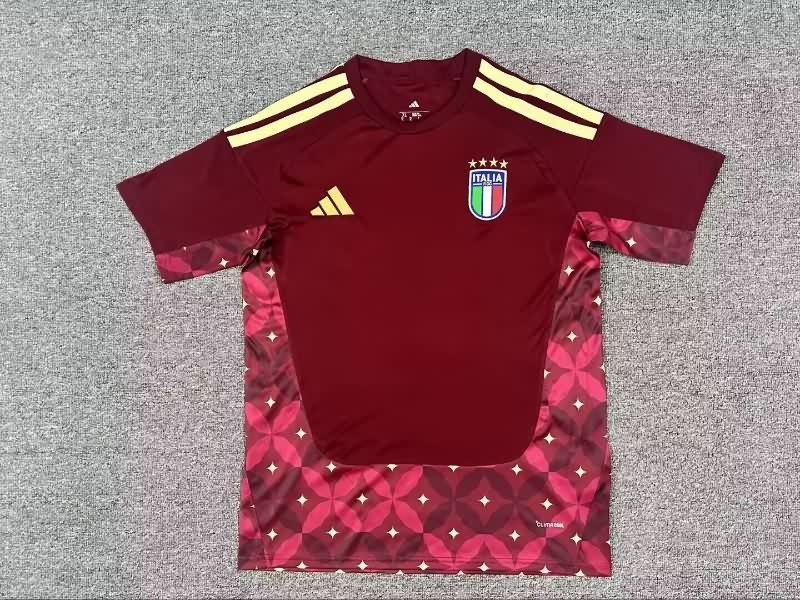 Thailand Quality(AAA) 2026 Italy Goalkeeper Red Soccer Jersey Thailand Quality(AAA) 2026 Italy Goalkeeper Red Soccer Jersey