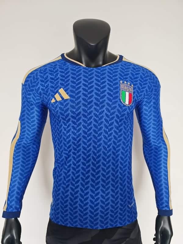 Thailand Quality(AAA) 2026 Italy Home Long Sleeve Soccer Jersey (Player)