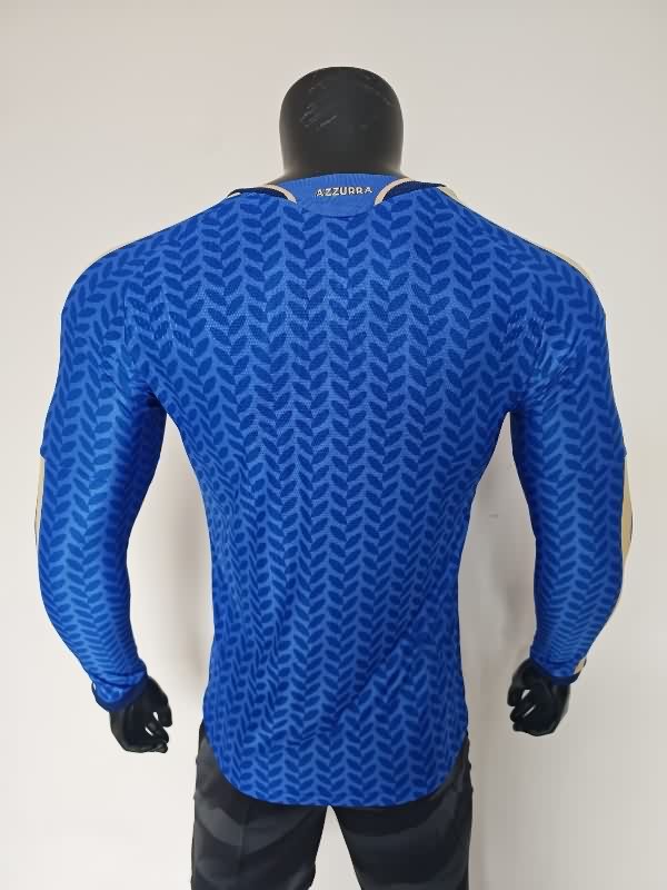 Thailand Quality(AAA) 2026 Italy Home Long Sleeve Soccer Jersey (Player)