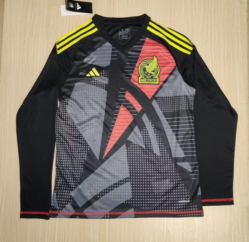 Thailand Quality(AAA) 2024 Mexico Copa America Goalkeeper Black Long Sleeve Soccer Jersey