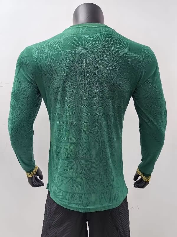 Thailand Quality(AAA) 2025 Mexico Gold Cup Green Long Sleeve Soccer Jersey (Player)