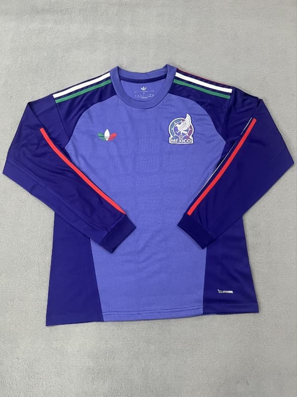 Thailand Quality(AAA) 2026 Mexico Goalkeeper Purple Long Sleeve Soccer Jersey