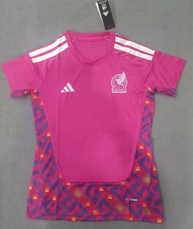 Thailand Quality(AAA) 2026 Mexico Goalkeeper Pink Women Soccer Jersey