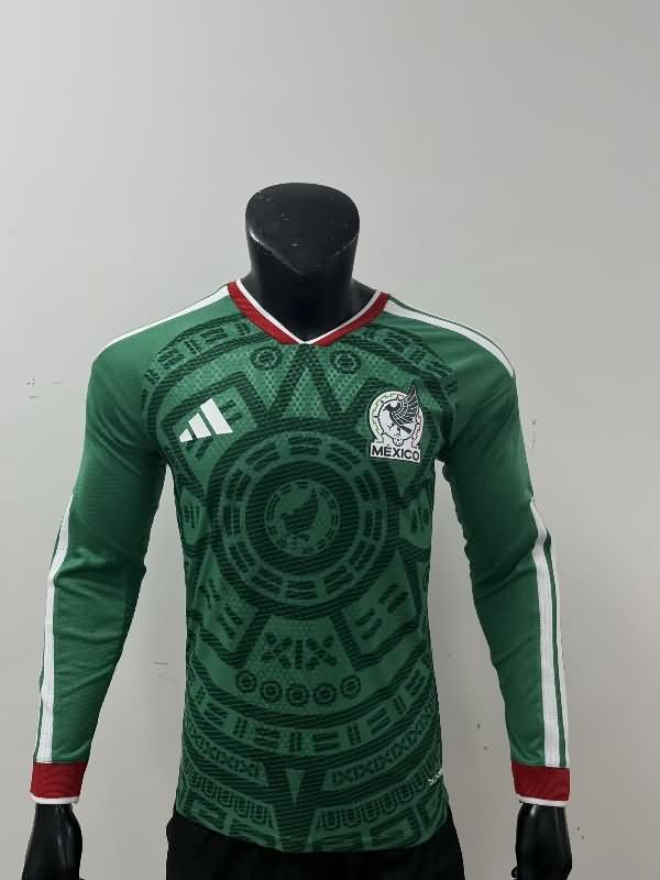 Thailand Quality(AAA) 2026 Mexico Home Long Sleeve Soccer Jersey (Player)