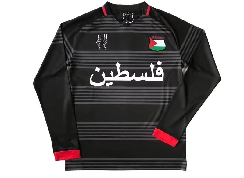 Thailand Quality(AAA) 2023/24 Palestine Black Long Sleeve Soccer Jersey