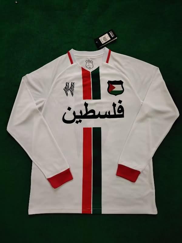 Thailand Quality(AAA) 2023/24 Palestine White Long Sleeve Soccer Jersey