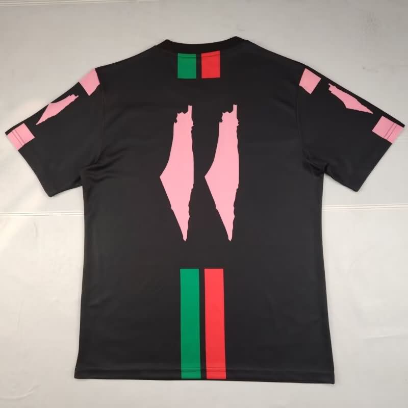 Thailand Quality(AAA) 2025 Palestine Black Soccer Jersey