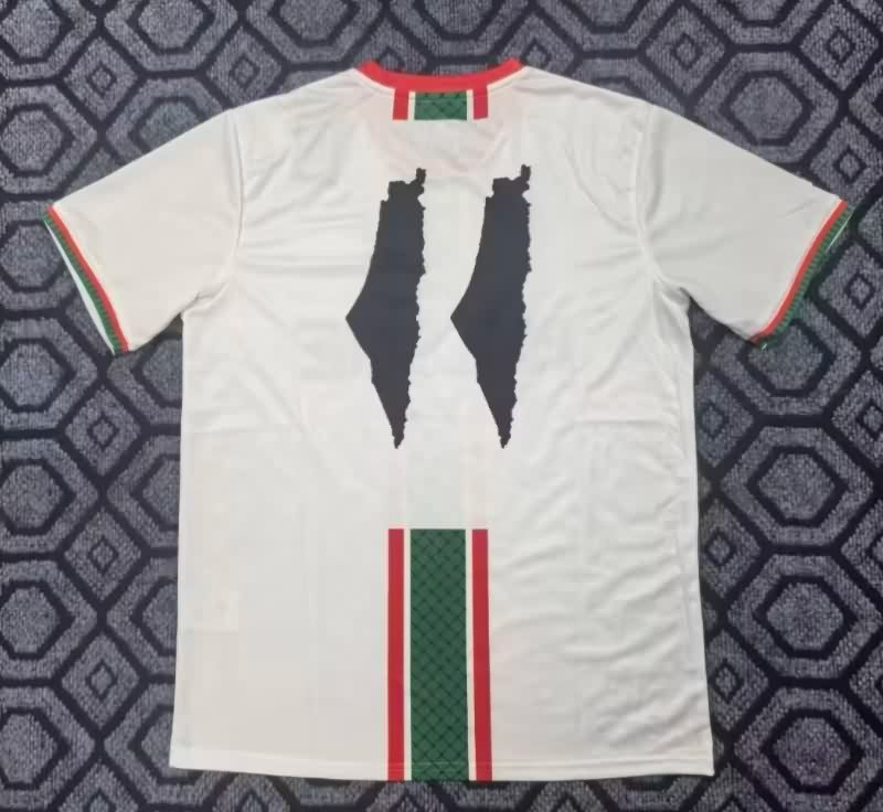 Thailand Quality(AAA) 2025 Palestine White Soccer Jersey