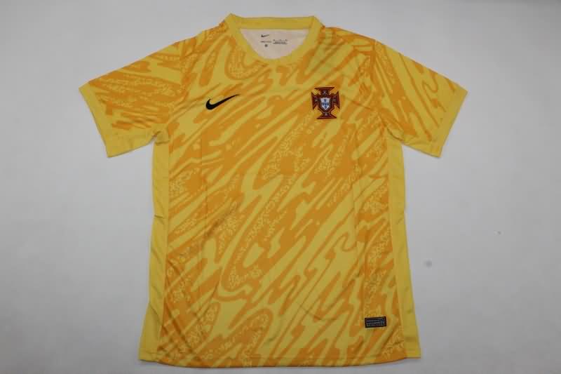 Thailand Quality(AAA) 2024 Portugal Goalkeeper Yellow Soccer Jersey