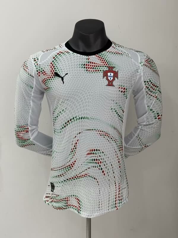 Thailand Quality(AAA) 2025 Portugal Away Long Sleeve Soccer Jersey (Player)