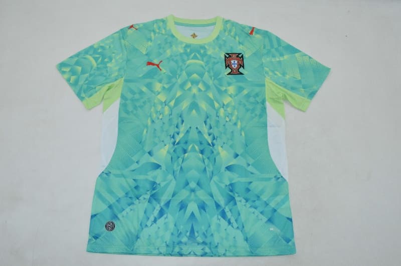 Thailand Quality(AAA) 2026 Portugal Goalkeeper Green Soccer Jersey