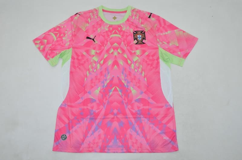 Thailand Quality(AAA) 2026 Portugal Goalkeeper Pink Soccer Jersey