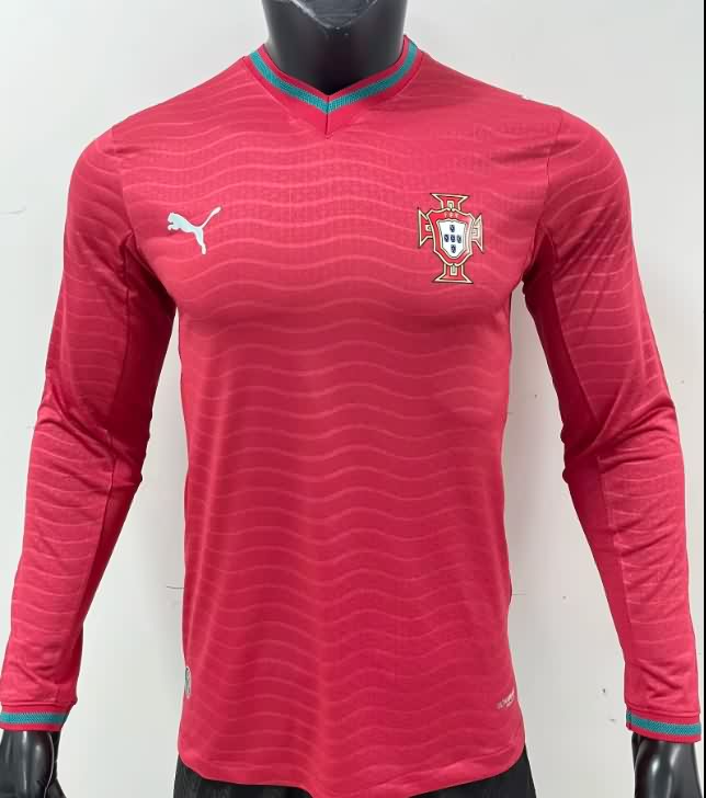 Thailand Quality(AAA) 2026 Portugal World Cup Home Long Sleeve Soccer Jersey (Player) Thailand Quality(AAA) 2026 Portugal World Cup Home Long Sleeve Soccer Jersey (Player)
