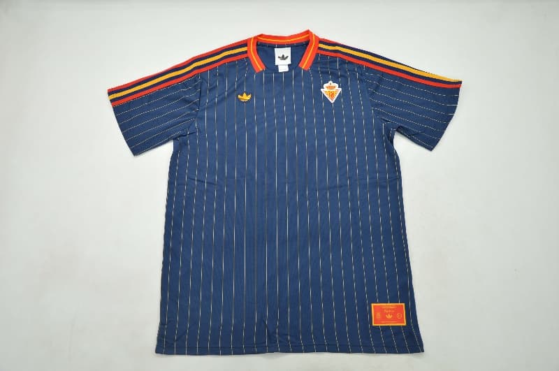 Thailand Quality(AAA) 2026 Spain Dark Blue Soccer Jersey Thailand Quality(AAA) 2026 Spain Dark Blue Soccer Jersey