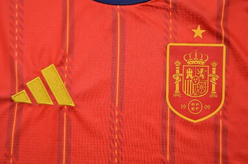Thailand Quality(AAA) 2026 Spain World Cup Home Long Sleeve Soccer Jersey