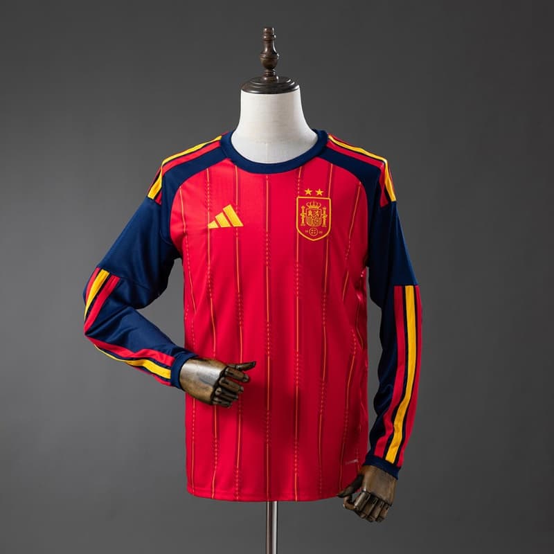AAA Quality Spain 2026 Home Long Sleeve Soccer Jersey 2 Stars