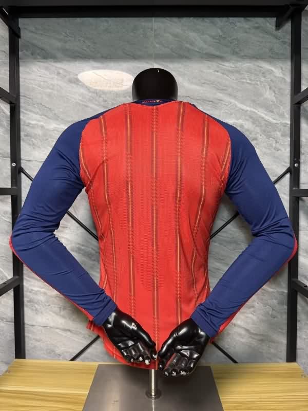 Thailand Quality(AAA) 2026 Spain World Cup Home Long Sleeve Soccer Jersey (Player)