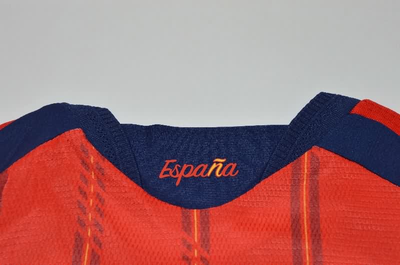 Thailand Quality(AAA) 2026 Spain World Cup Home Long Sleeve Soccer Jersey (Player)