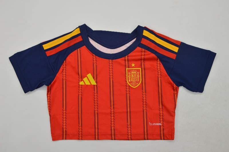 Thailand Quality(AAA) 2026 Spain World Cup Home Women Cropped Soccer Jersey