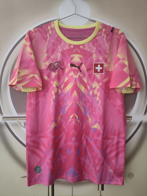 Thailand Quality(AAA) 2026 Switzerland Goalkeeper Pink Soccer Jersey Thailand Quality(AAA) 2026 Switzerland Goalkeeper Pink Soccer Jersey