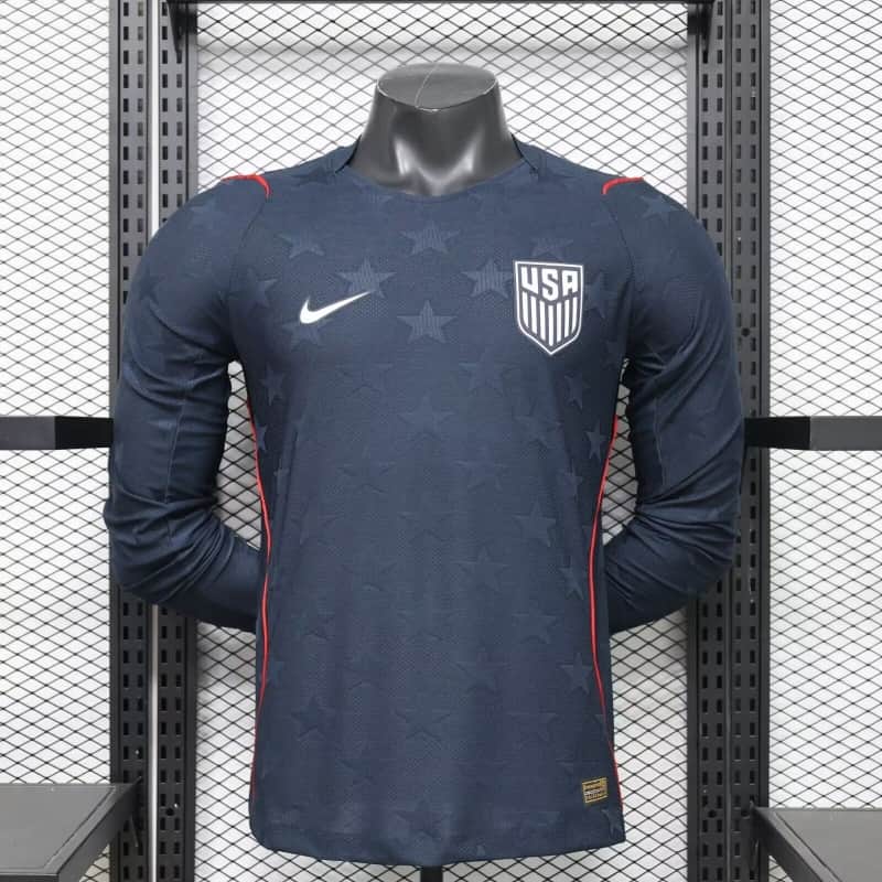 Thailand Quality(AAA) 2026 USA Away Long Sleeve Soccer Jersey (Player) Thailand Quality(AAA) 2026 USA Away Long Sleeve Soccer Jersey (Player)