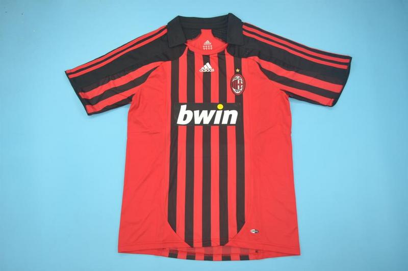 Thailand Quality(AAA) 2007/08 AC Milan Home Retro Soccer Jersey