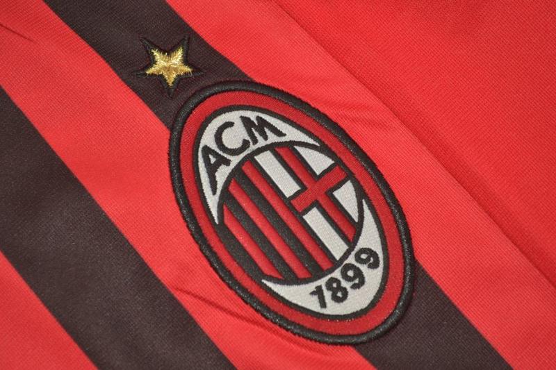 Thailand Quality(AAA) 2007/08 AC Milan Home Retro Soccer Jersey(L/S)