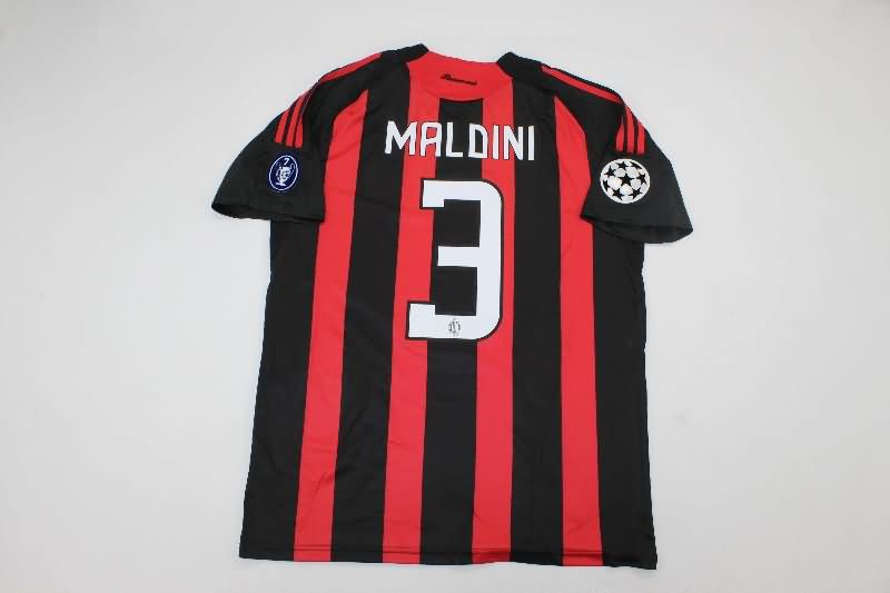 Thailand Quality(AAA) 2008/09 AC Milan Home Retro Soccer Jersey