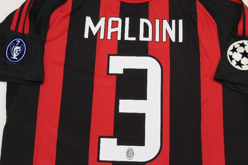 Thailand Quality(AAA) 2008/09 AC Milan Home Retro Soccer Jersey