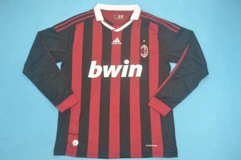 Thailand Quality(AAA) 2009/10 AC Milan Home Retro Soccer Jersey(L/S)