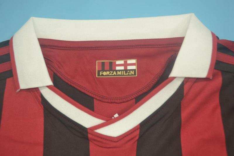 Thailand Quality(AAA) 2009/10 AC Milan Home Retro Soccer Jersey(L/S)