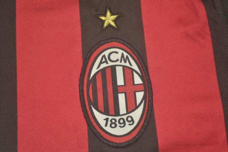 Thailand Quality(AAA) 2009/10 AC Milan Home Retro Soccer Jersey(L/S)