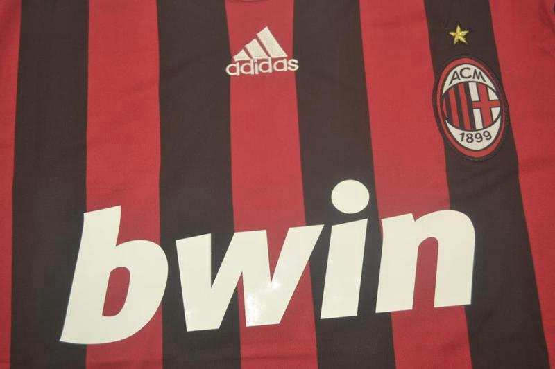 Thailand Quality(AAA) 2009/10 AC Milan Home Retro Soccer Jersey(L/S)