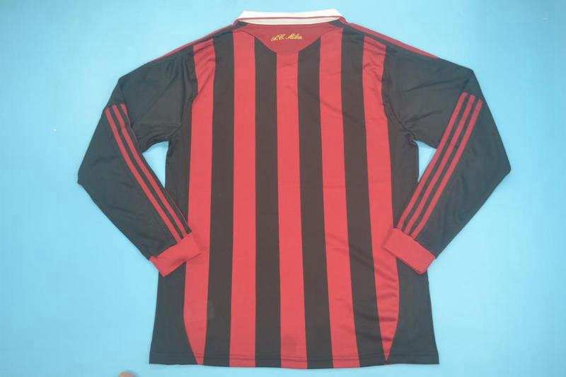 Thailand Quality(AAA) 2009/10 AC Milan Home Retro Soccer Jersey(L/S)