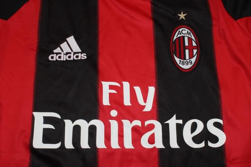 Thailand Quality(AAA) 2010/11 AC Milan Home Long Sleeve Retro Soccer Jersey