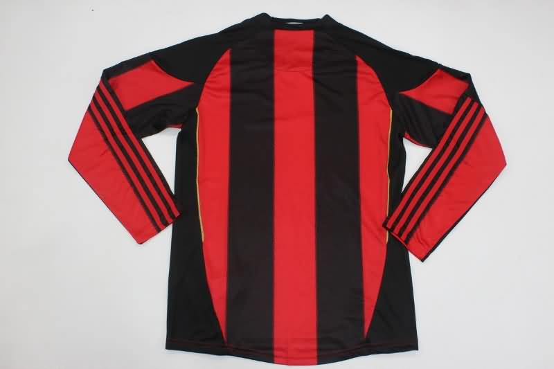 Thailand Quality(AAA) 2010/11 AC Milan Home Long Sleeve Retro Soccer Jersey