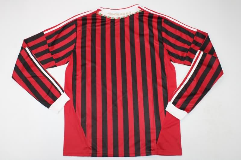 Thailand Quality(AAA) 2011/12 AC Milan Home Retro Long Sleeve Soccer Jersey
