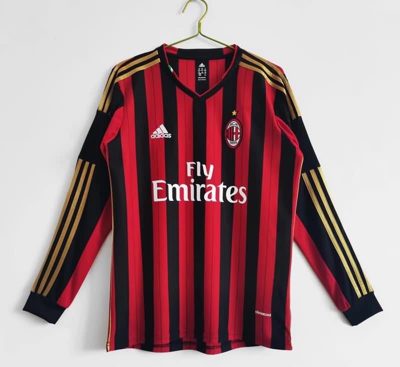 Thailand Quality(AAA) 2013/14 AC Milan Home Retro Long Soccer Jersey