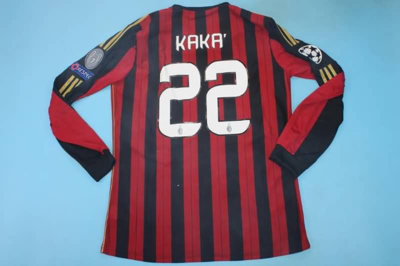 Thailand Quality(AAA) 2013/14 AC Milan Home Retro Long Soccer Jersey