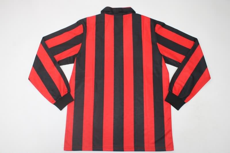 Thailand Quality(AAA) 1989/90 AC Milan Home Long Sleeve Retro Soccer Jersey