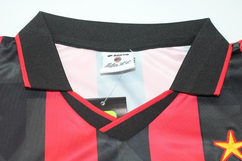 Thailand Quality(AAA) 1993/94 AC Milan Home Long Sleeve Retro Soccer Jersey