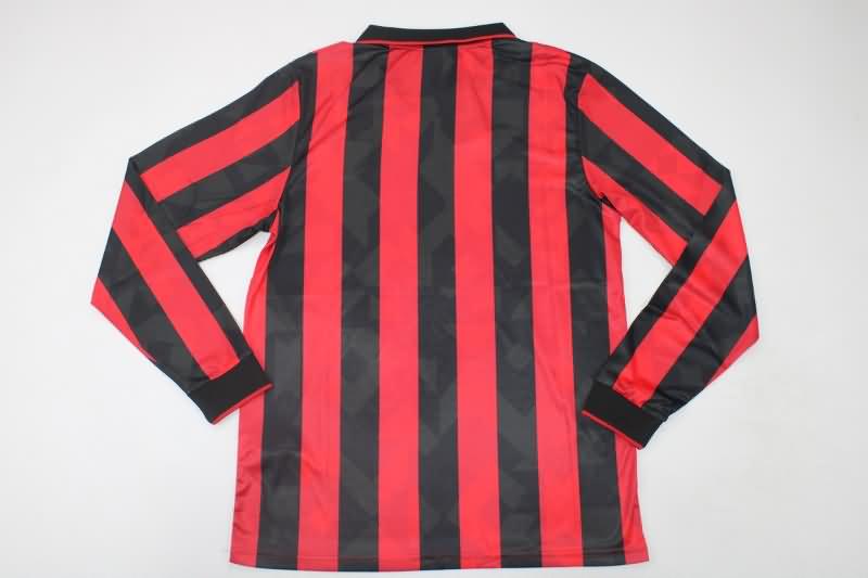 Thailand Quality(AAA) 1993/94 AC Milan Home Long Sleeve Retro Soccer Jersey