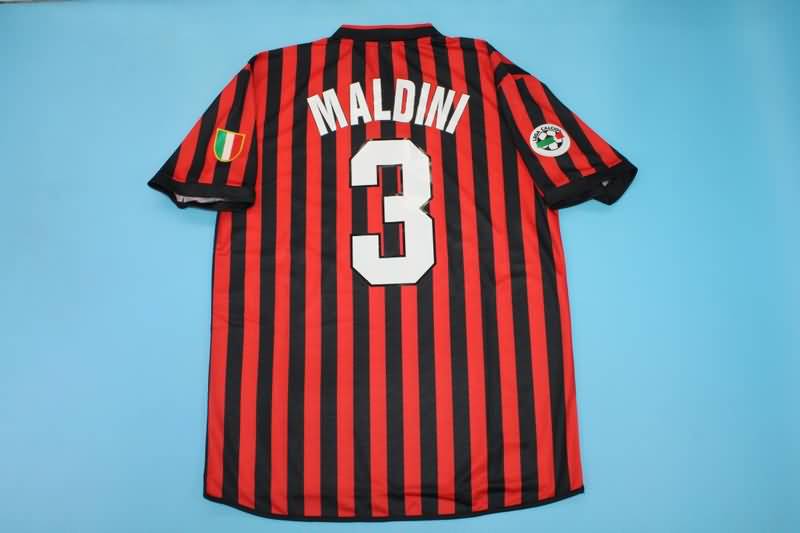 Thailand Quality(AAA) 1999/00 AC Milan Home Retro Soccer Jersey