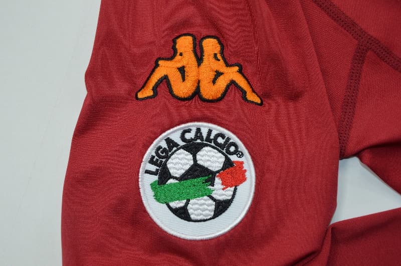 Thailand Quality(AAA) 2000/01 AS Roma Home Retro Long Sleeve Soccer Jersey