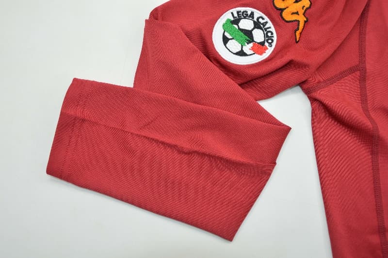 Thailand Quality(AAA) 2000/01 AS Roma Home Retro Long Sleeve Soccer Jersey