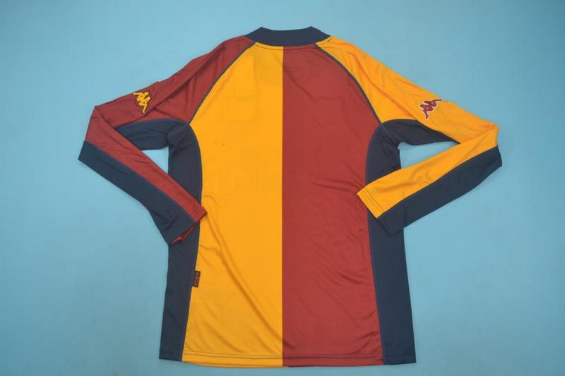 Thailand Quality(AAA) 2001/02 AS Roma Home Retro Soccer Jersey(L/S)