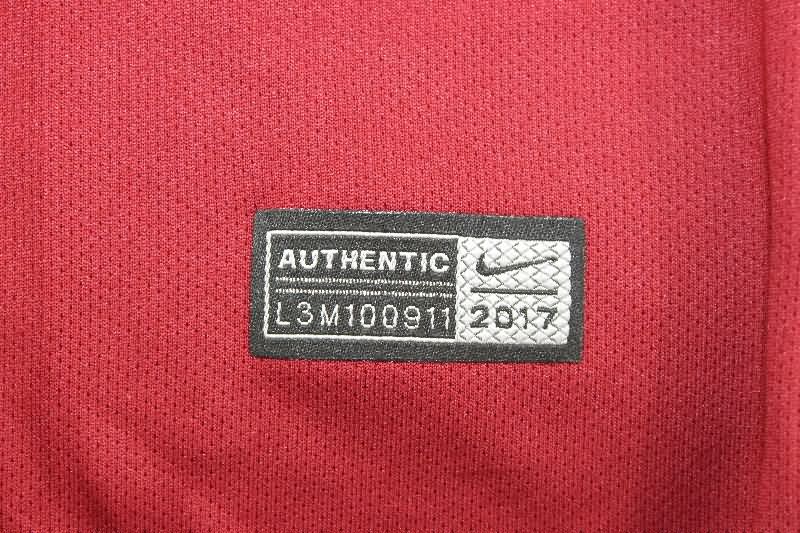 Thailand Quality(AAA) 2017/18 AS Roma Home Long Sleeve Retro Soccer Jersey