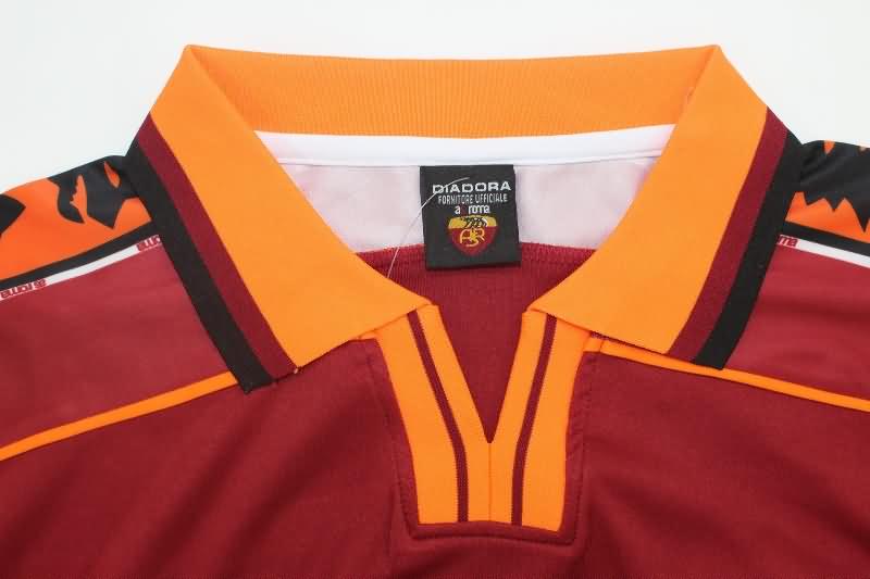 Thailand Quality(AAA) 1998/99 AS Roma Home Long Sleeve Retro Soccer Jersey